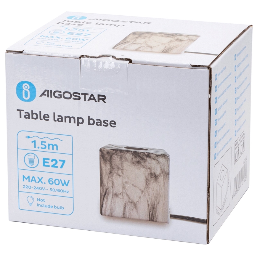 Aigostar - Stalinis šviestuvas 1xE27/60W/230V balta/pilka