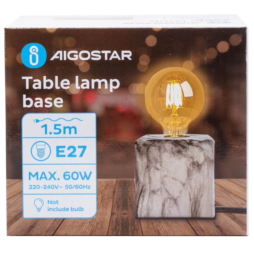 Aigostar - Stalinis šviestuvas 1xE27/60W/230V balta/pilka