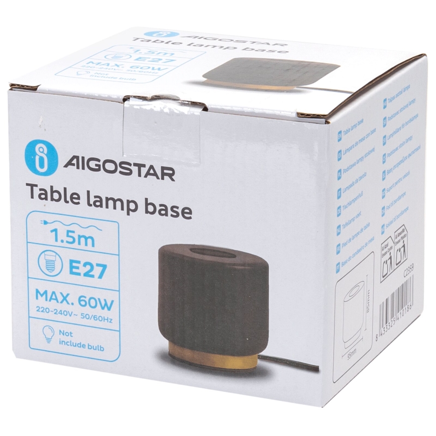 Aigostar - Stalinis šviestuvas 1xE27/60W/230V juoda