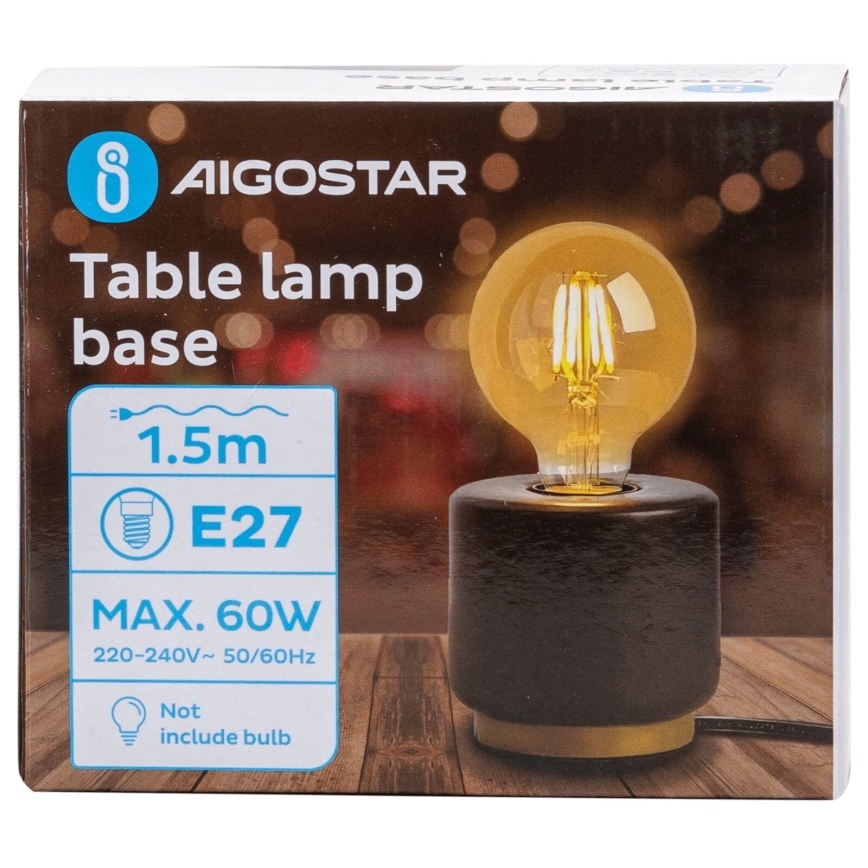 Aigostar - Stalinis šviestuvas 1xE27/60W/230V juoda