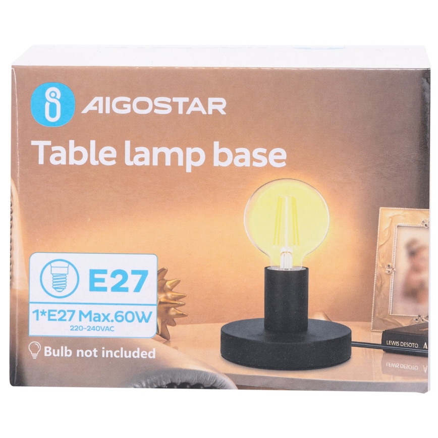Aigostar - Stalinis šviestuvas 1xE27/60W/230V juoda