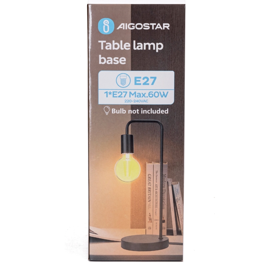 Aigostar - Stalinis šviestuvas 1xE27/60W/230V juoda