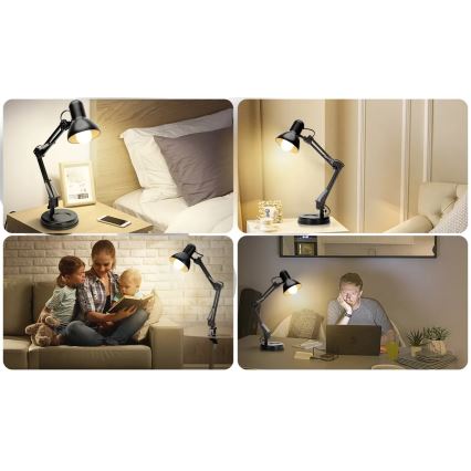 Aigostar - Stalinis šviestuvas 2in1 1xE27/40W/230V juoda