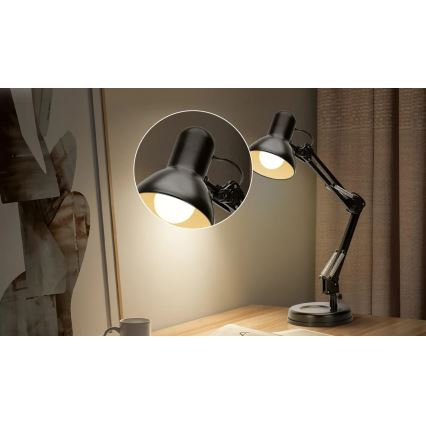 Aigostar - Stalinis šviestuvas 2in1 1xE27/40W/230V juoda