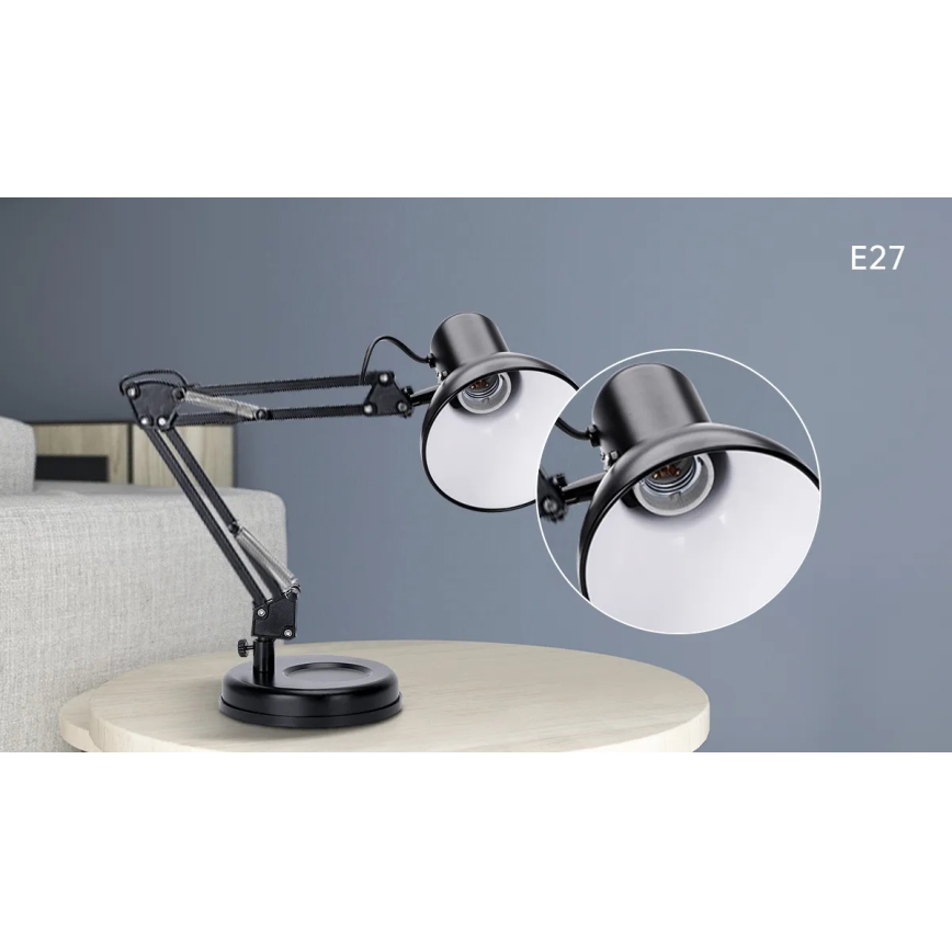 Aigostar - Stalinis šviestuvas 2in1 1xE27/40W/230V juoda