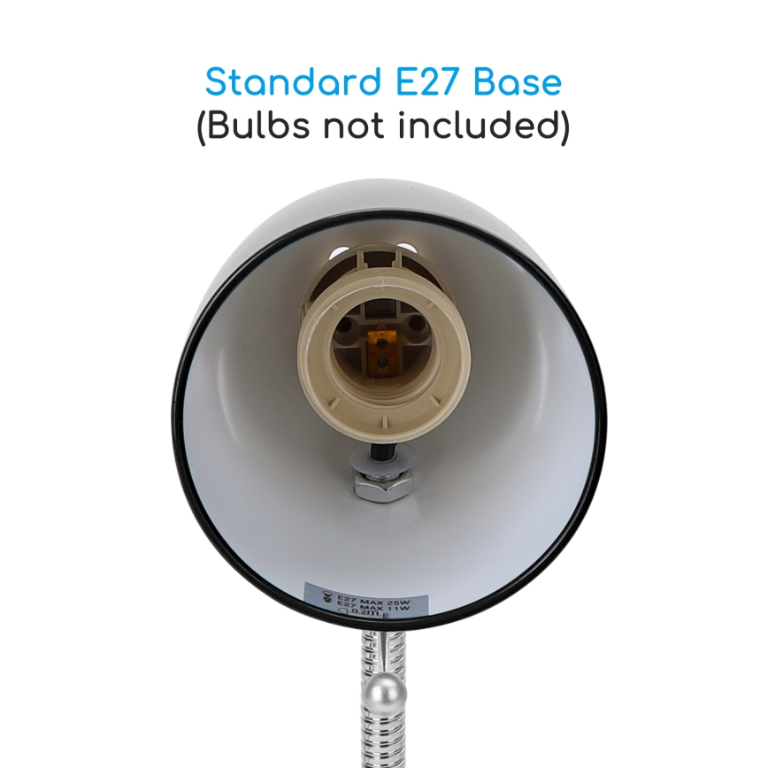 Aigostar -  Stalinis šviestuvas su gnybtu 1xE27/11W/230V juoda/blizgus chromas