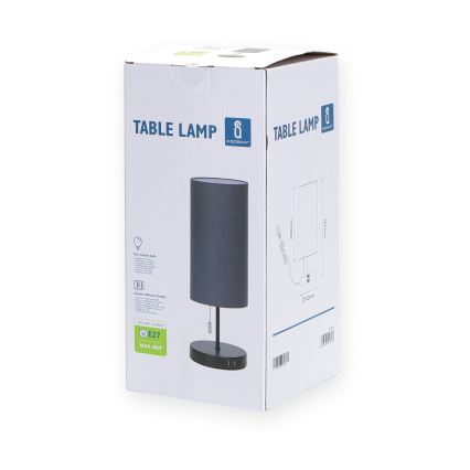 Aigostar - Stalinis šviestuvas su USB prievadu 1xE27/40W/230V juoda