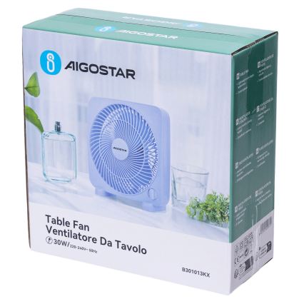 Aigostar - Stalinis ventiliatorius 30W/230V mėlynas