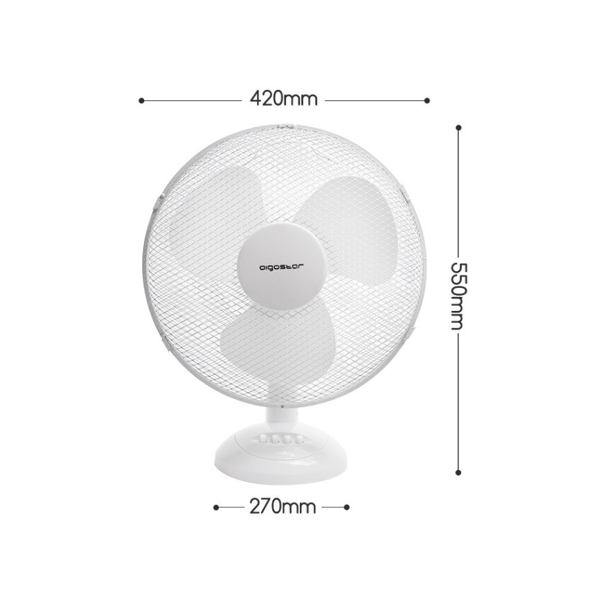 Aigostar - Stalinis ventiliatorius 45W/230V 34 cm baltas