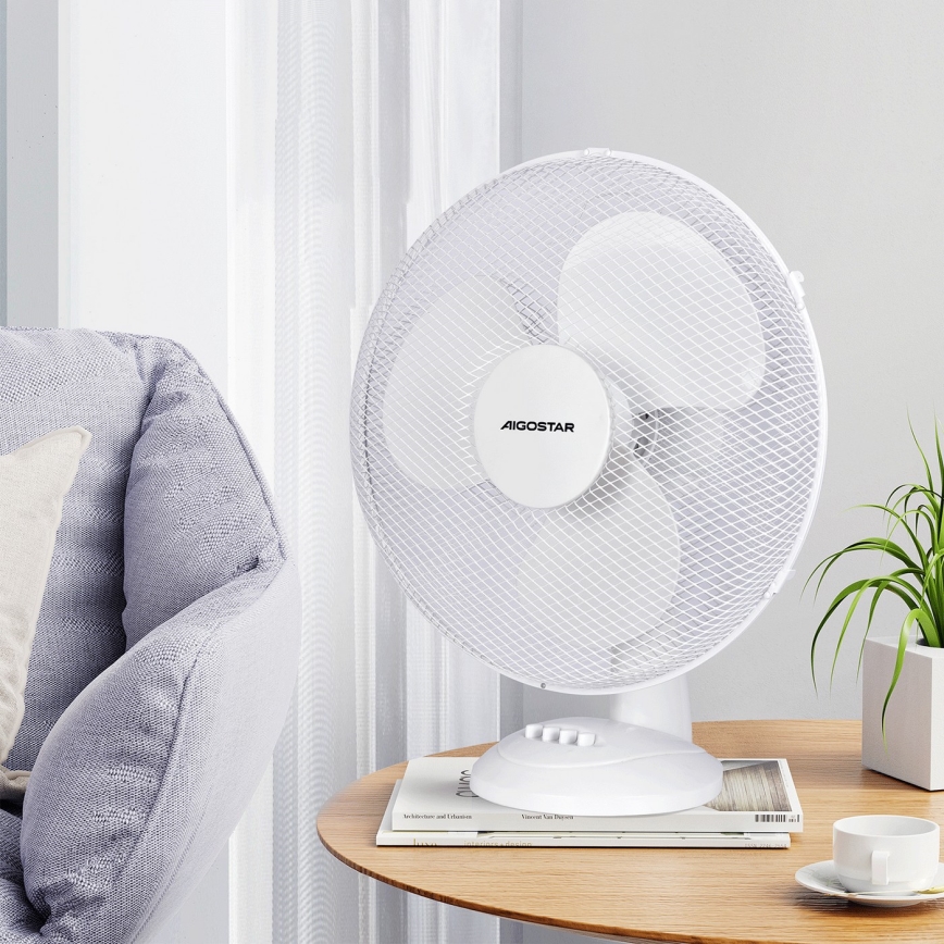 Aigostar - Stalinis ventiliatorius 50W/230V, baltas