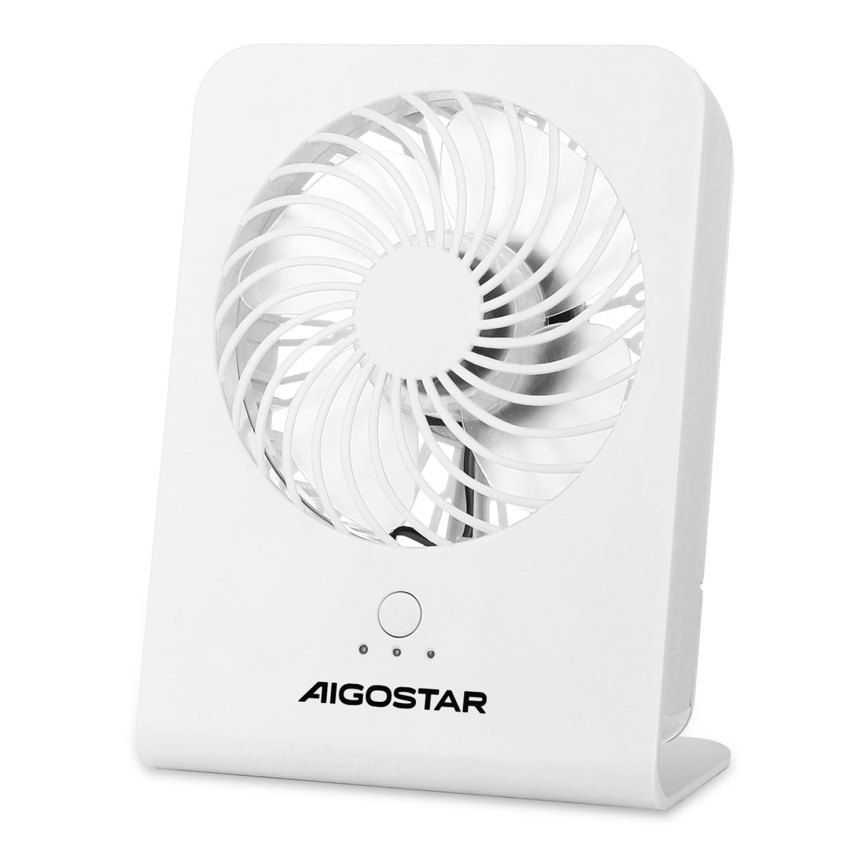Aigostar - Stalinis ventiliatorius 5W/5V balta