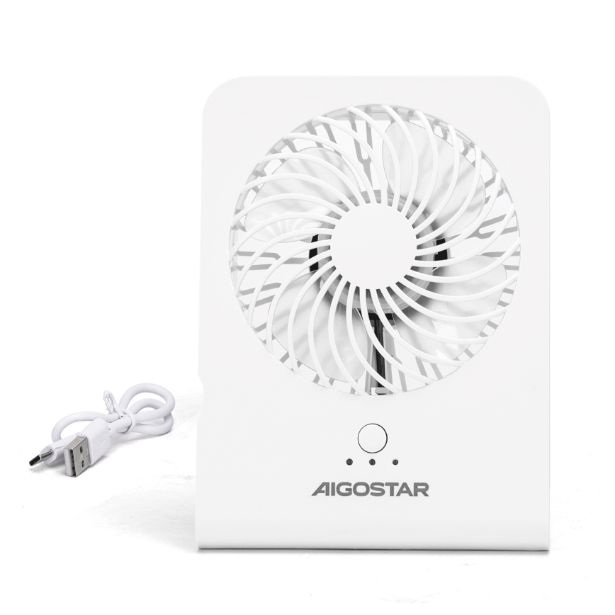 Aigostar - Stalinis ventiliatorius 5W/5V balta