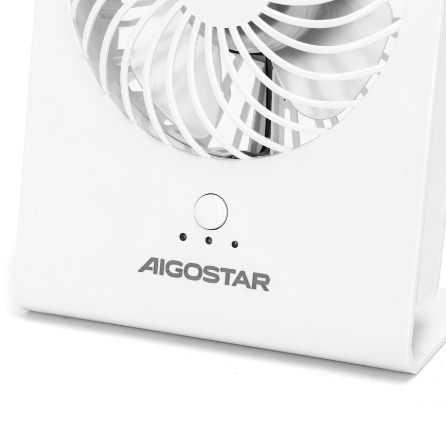 Aigostar - Stalinis ventiliatorius 5W/5V balta
