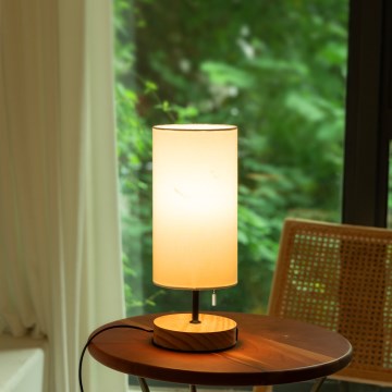 Aigostar - Stalo lempa su USB jungtimi 1xE27/40W/230V smėlio spalvos