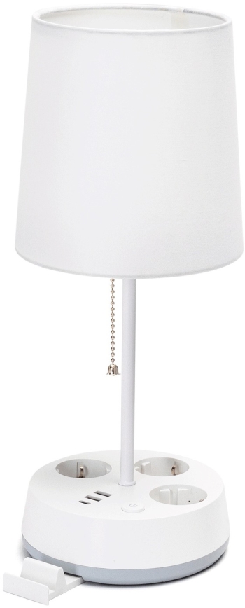 Aigostar - Stalo lemputė su lizdais ir USB prievadais 1xE27/60W/230V balta