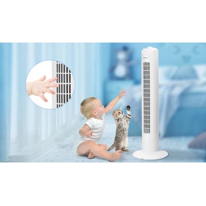 Aigostar - Stovimas ventiliatorius 45W/230V balta