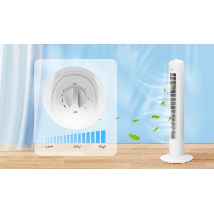 Aigostar - Stovimas ventiliatorius 45W/230V balta