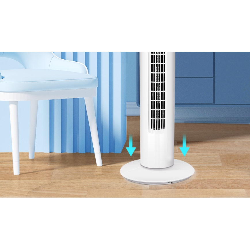 Aigostar - Stovimas ventiliatorius 45W/230V balta