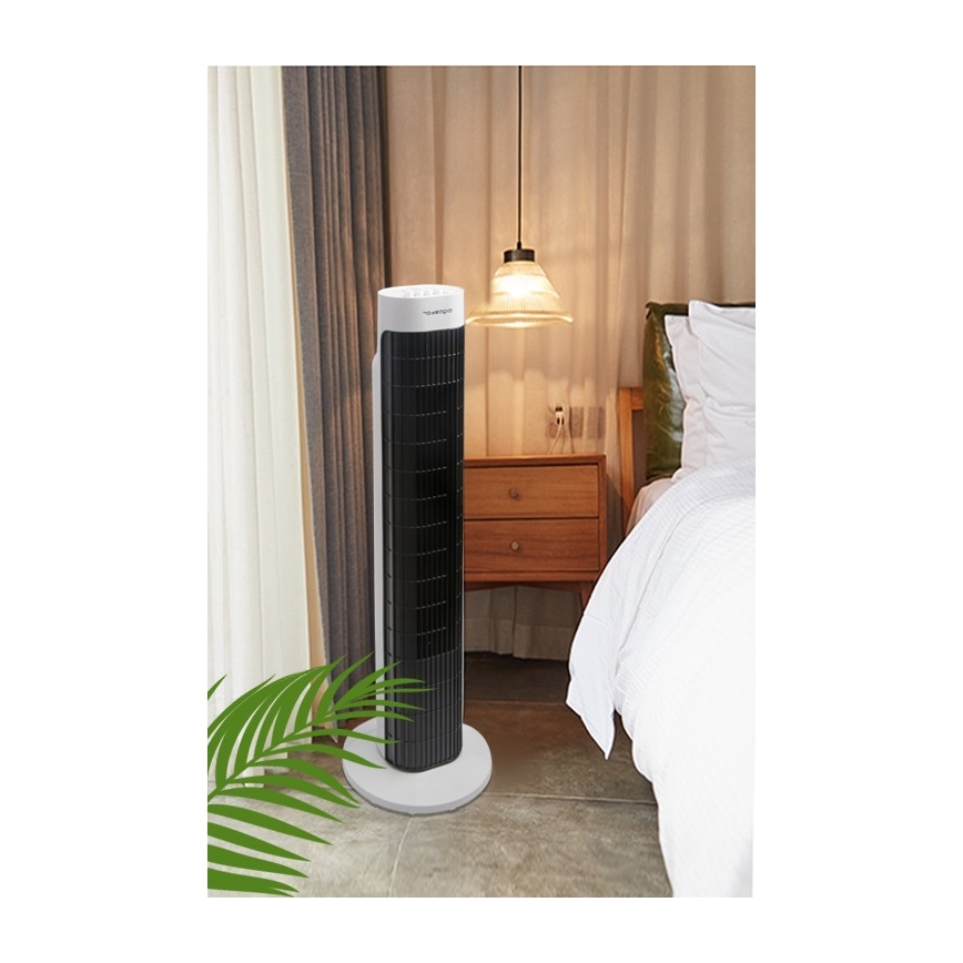 Aigostar - Stovimas ventiliatorius 45W/230V juoda/balta