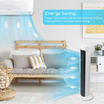 Aigostar - Stovimas ventiliatorius 45W/230V juoda/balta