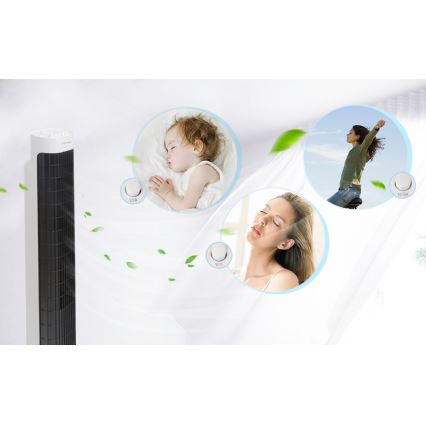 Aigostar - Stovimas ventiliatorius 45W/230V juoda/balta