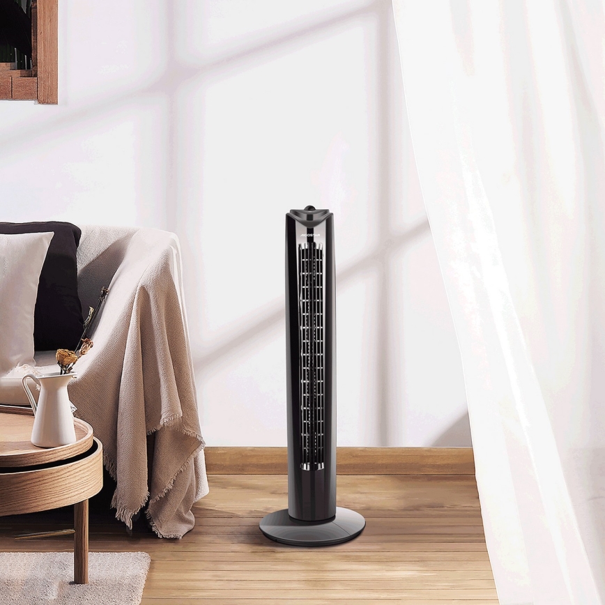 Aigostar - Stovimas ventiliatorius 45W/230V juoda