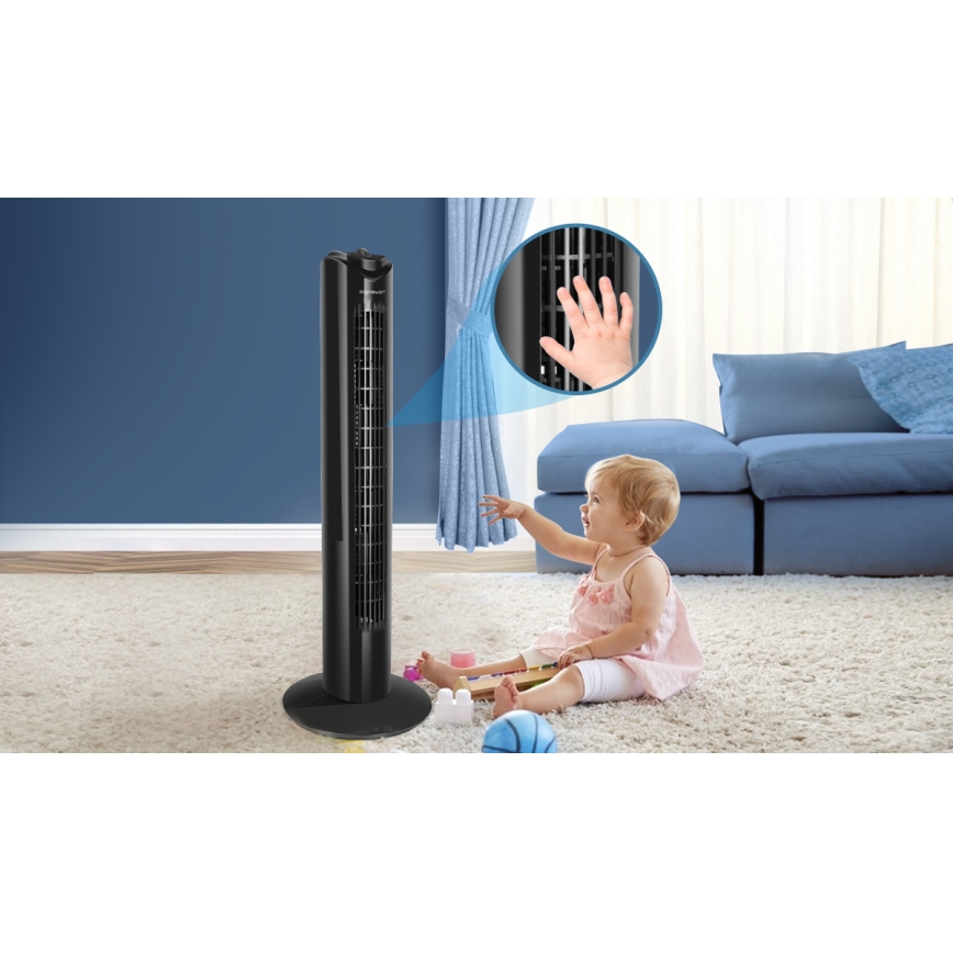 Aigostar - Stovimas ventiliatorius 45W/230V juoda