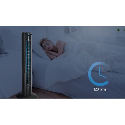 Aigostar - Stovimas ventiliatorius 45W/230V juoda