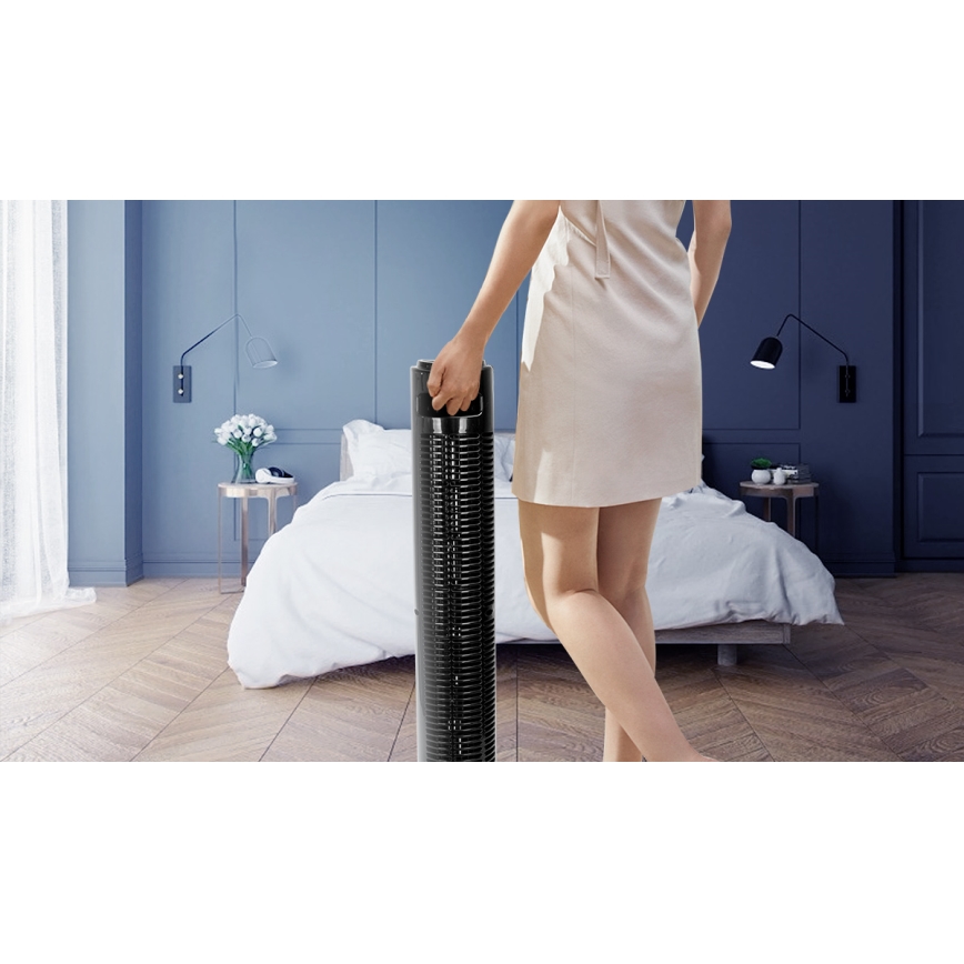 Aigostar - Stovimas ventiliatorius 45W/230V juoda
