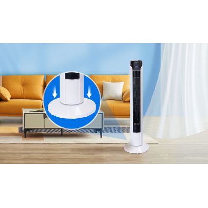 Aigostar - Stovimas ventiliatorius 50W/230V juodas/baltas + nuotolinio valdymo pultas