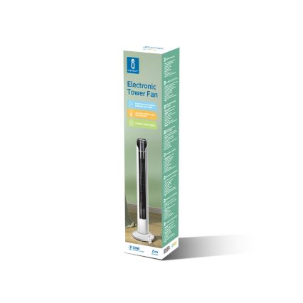 Aigostar - Stovimas ventiliatorius 50W/230V juodas/baltas + nuotolinio valdymo pultas