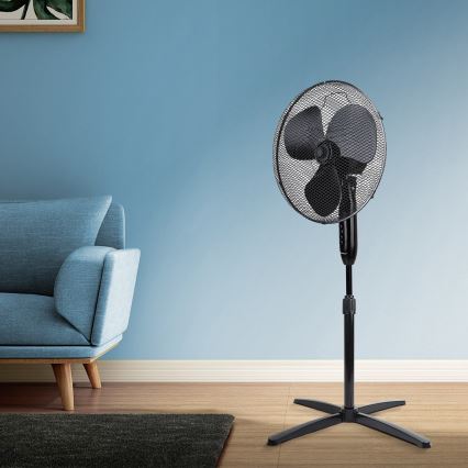 Aigostar - Stovas ventiliatorius 40W/230V 120 cm juodas
