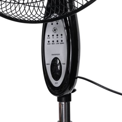 Aigostar - Pastatomas ventiliatorius 55W/230V 130 cm juodas + nuotolinis pultas
