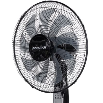 Aigostar - Pastatomas ventiliatorius 55W/230V 130 cm juodas + nuotolinis pultas