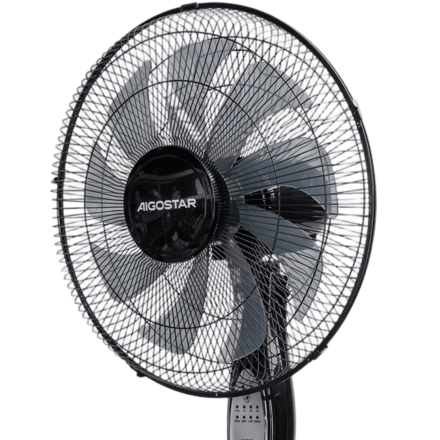 Aigostar - Pastatomas ventiliatorius 55W/230V 130 cm juodas + nuotolinis pultas