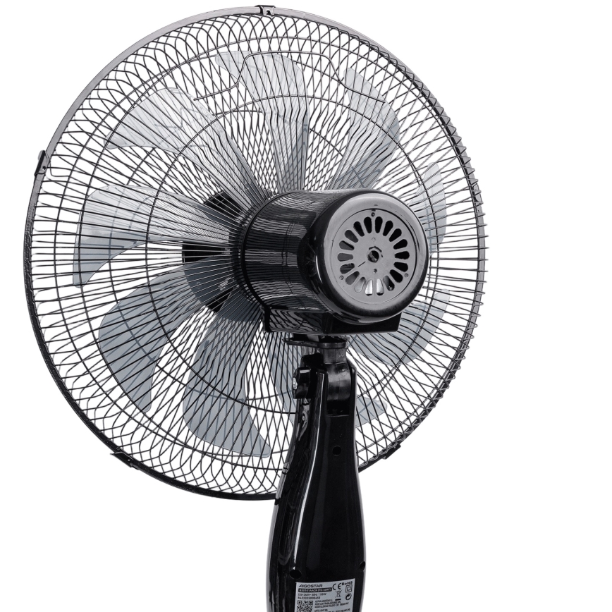 Aigostar - Pastatomas ventiliatorius 55W/230V 130 cm juodas + nuotolinis pultas