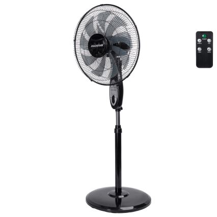 Aigostar - Pastatomas ventiliatorius 55W/230V 130 cm juodas + nuotolinis pultas