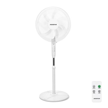 Aigostar - Stovinis ventiliatorius 60W/230V baltas + nuotolinis valdymas