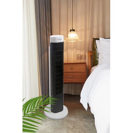 Aigostar - Stulpinis ventiliatorius 45W/230V juodas/baltas