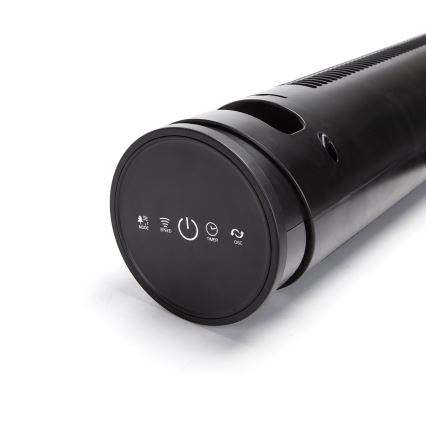 Aigostar - Stulpinis ventiliatorius 45W/230V juodas + nuotolinio valdymo pultas