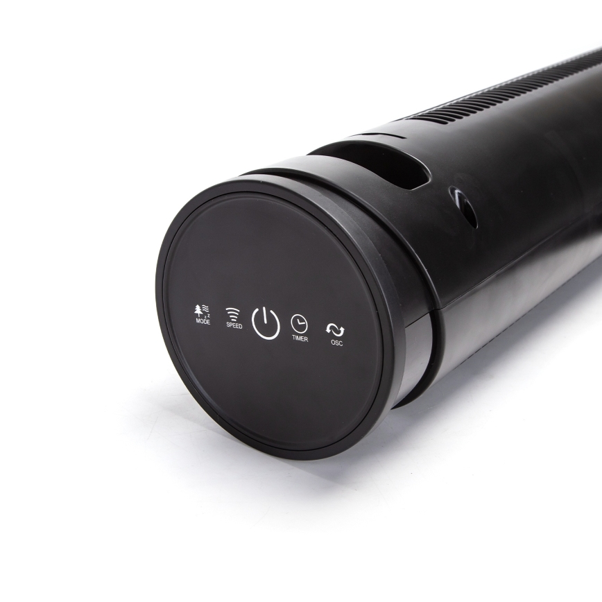 Aigostar - Stulpinis ventiliatorius 45W/230V juodas + nuotolinio valdymo pultas