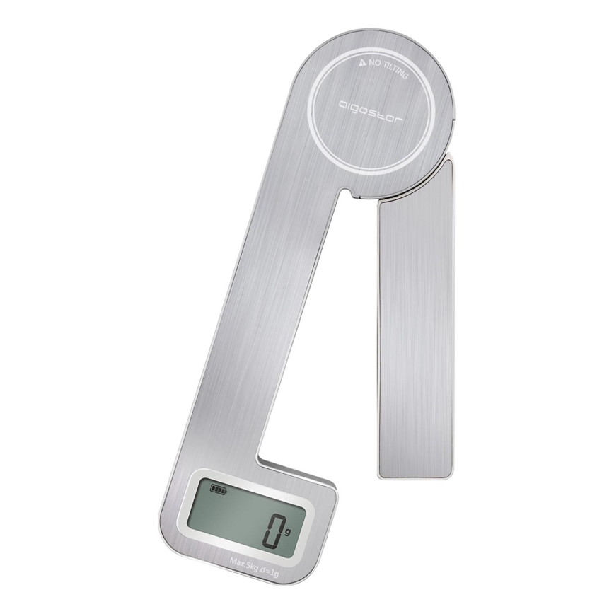 Aigostar - Sulankstoma virtuvės svarstyklė, 5 kg, matinio chromo spalvos