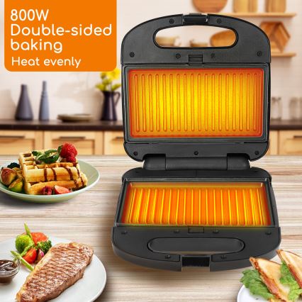 Aigostar - Sumuštinių keptuvė 800W/230V juoda