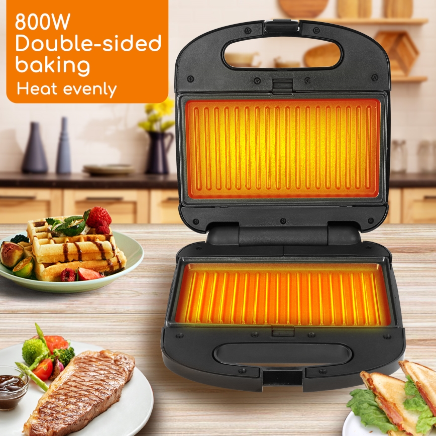Aigostar - Sumuštinių keptuvė 800W/230V juoda