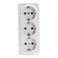 Aigostar - Triguba sieninė SCHUKO rozetė 250V balta