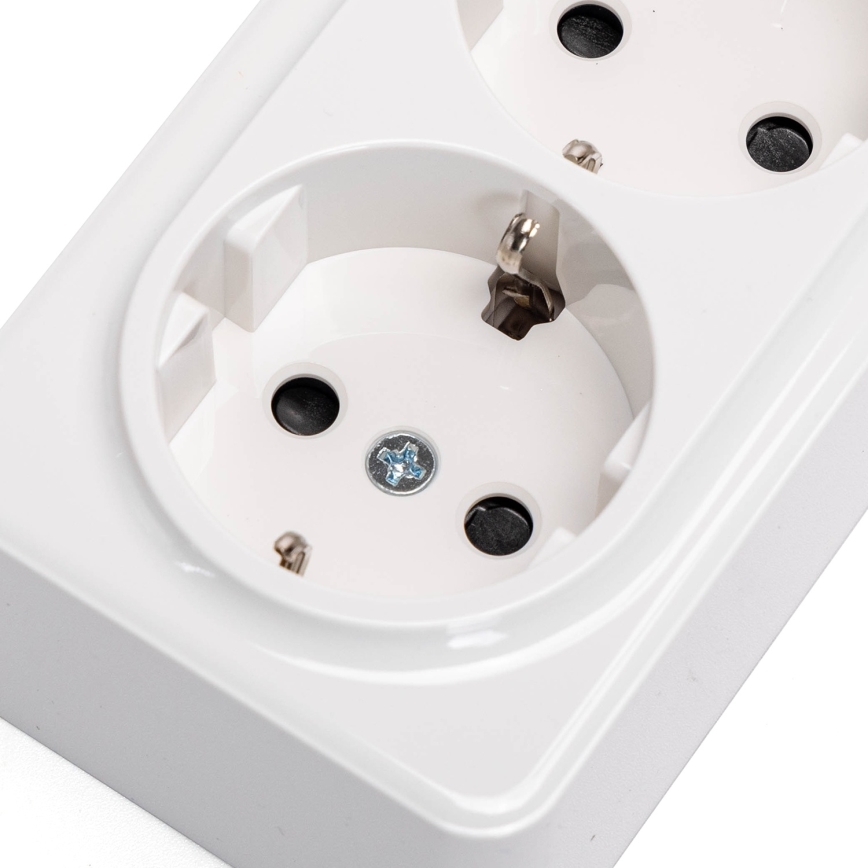Aigostar - Triguba sieninė SCHUKO rozetė 250V balta