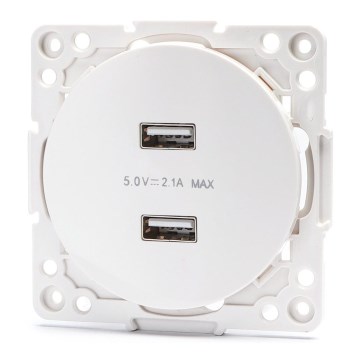 Aigostar - USB maitinimo lizdas be rėmelio 2x USB-A baltas