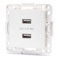 Aigostar - USB maitinimo lizdas be rėmo, 2x USB‑A, baltas