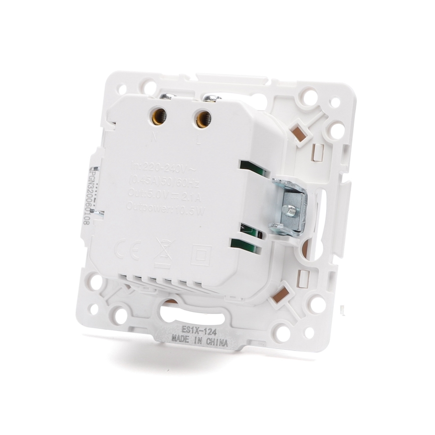 Aigostar - USB maitinimo lizdas be rėmo, 2x USB‑A, baltas