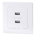 Aigostar - USB maitinimo lizdas su rėmeliu, 2x USB-A, baltas